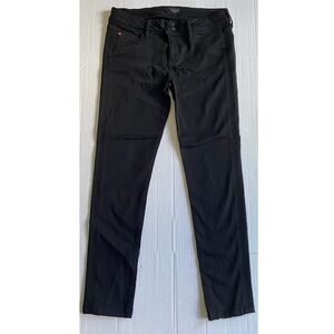 Hudson Collin Mid-Rise Skinny Jeans Size 29 Black Button Flap Back Pockets